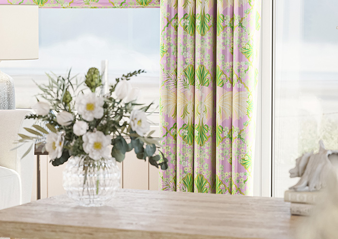 Faded Glamour, Goddess Green Pink - Made To Measure Curtains - Image 5